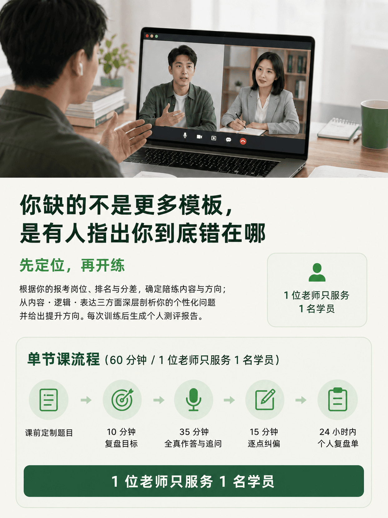 智蛙真人面试1对1个性化训练流程